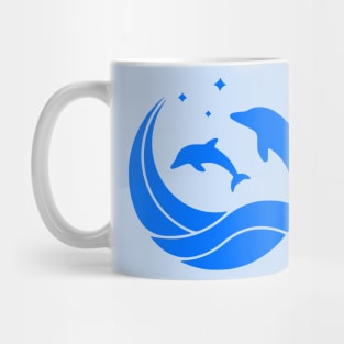 Dolphins Jumping Waves Mug